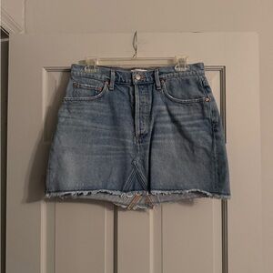 Agolde Blue Denim Mini Skirt
